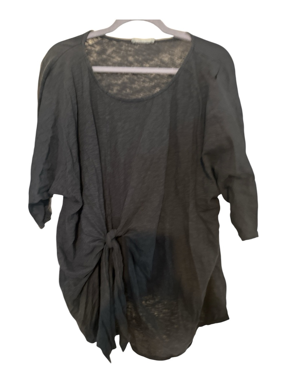 Love in Charcoal Tie-Front Tunic Top 27 pit cute like new top soft